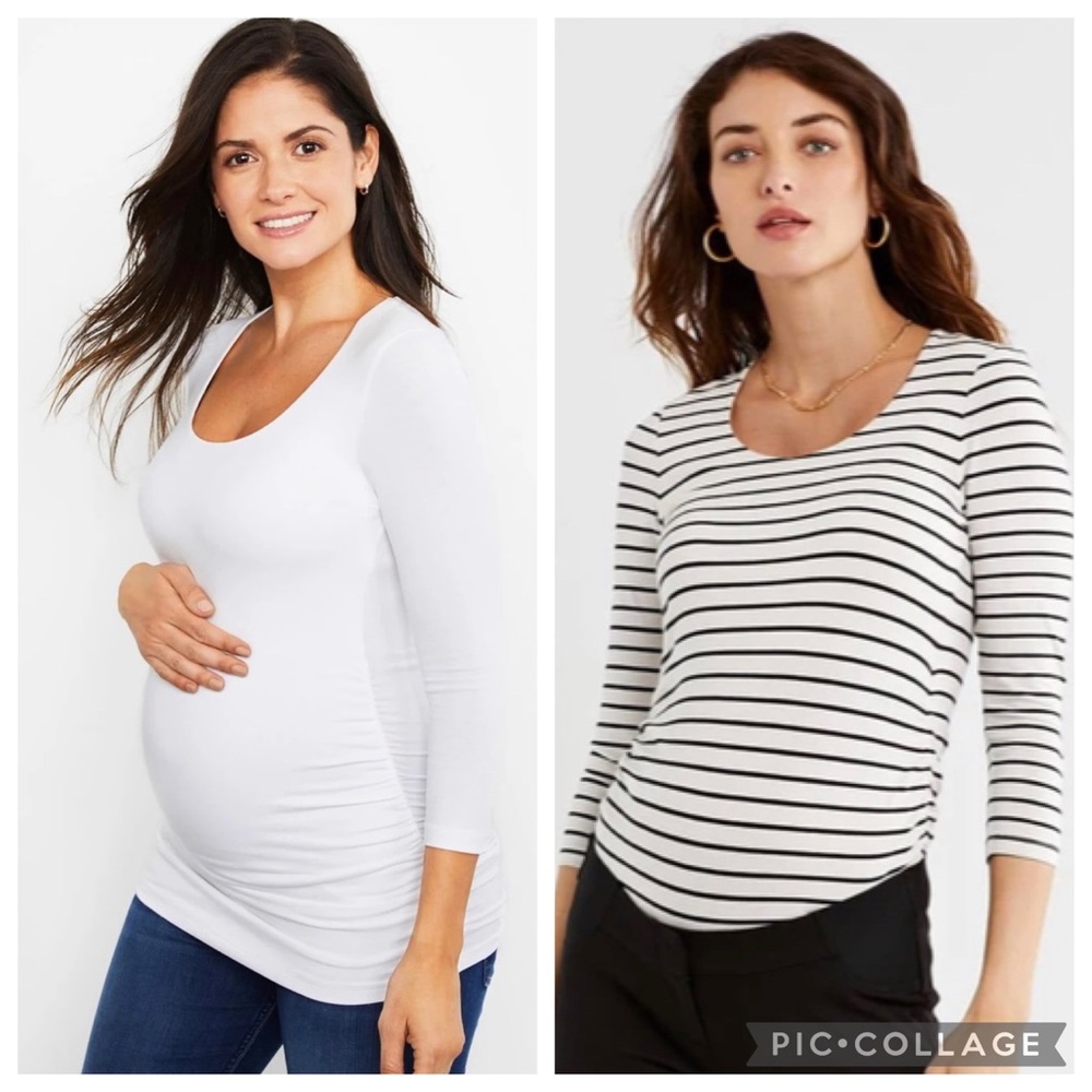 2 Pea in the Pod Maternity Shirts - Large